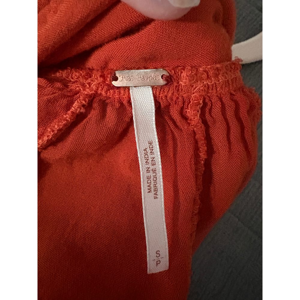 Free People Orange Embroidered Skirt - Picture 2 of 4
